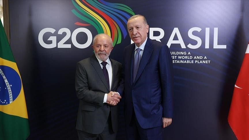 Turkish President Erdogan meets with Brazil's Lula at G20 Leaders’ Summit